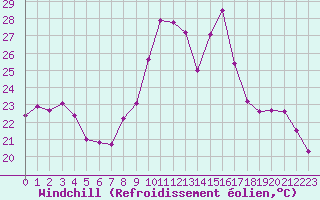 Courbe du refroidissement olien pour Pertuis - Grand Cros (84)