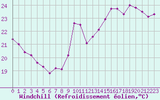 Courbe du refroidissement olien pour Gruissan (11)