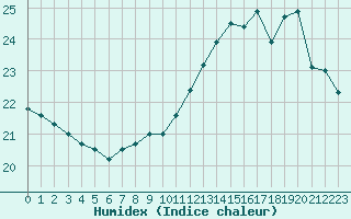 Courbe de l'humidex pour Lyon - Bron (69)