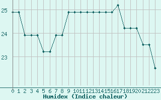 Courbe de l'humidex pour Capelle aan den Ijssel (NL)