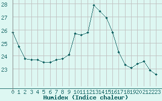 Courbe de l'humidex pour Aizenay (85)