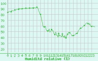 Courbe de l'humidit relative pour Selonnet (04)