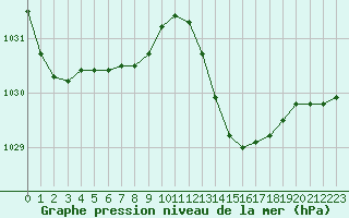 Courbe de la pression atmosphrique pour Jan (Esp)