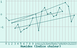 Courbe de l'humidex pour Chaumont (Sw)