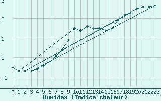 Courbe de l'humidex pour Birzai