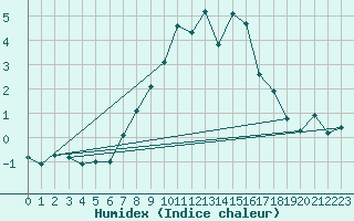 Courbe de l'humidex pour Visingsoe