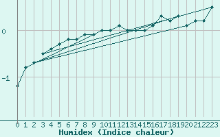 Courbe de l'humidex pour Bjornholt