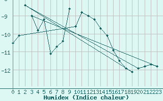 Courbe de l'humidex pour Ineu Mountain