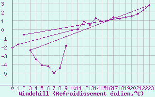 Courbe du refroidissement olien pour Neu Ulrichstein