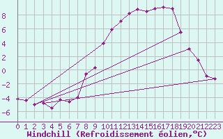 Courbe du refroidissement olien pour Elsenborn (Be)