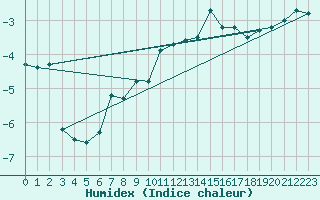 Courbe de l'humidex pour Finsevatn