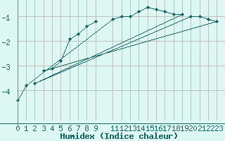Courbe de l'humidex pour Flhli