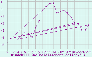 Courbe du refroidissement olien pour Lerwick