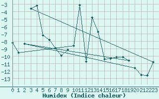 Courbe de l'humidex pour Skagsudde