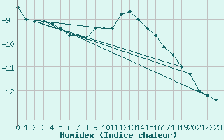 Courbe de l'humidex pour Kopaonik