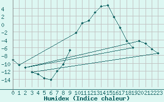 Courbe de l'humidex pour Nesbyen-Todokk