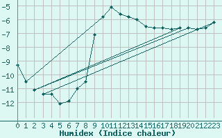 Courbe de l'humidex pour Porkalompolo