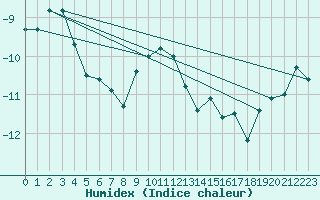 Courbe de l'humidex pour Skamdal