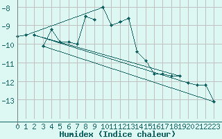 Courbe de l'humidex pour Pitztaler Gletscher