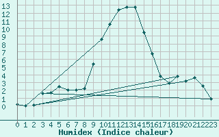 Courbe de l'humidex pour Puerto de San Isidro