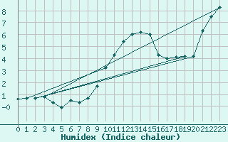 Courbe de l'humidex pour Wolfsegg