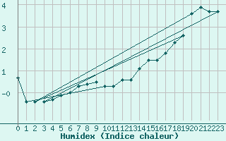 Courbe de l'humidex pour Kongsvinger