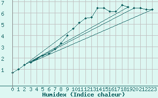 Courbe de l'humidex pour Ostroleka