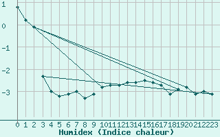 Courbe de l'humidex pour Kahler Asten