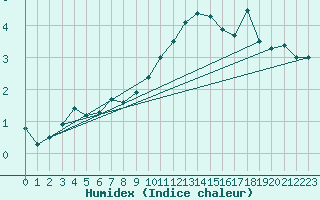 Courbe de l'humidex pour Berne Liebefeld (Sw)