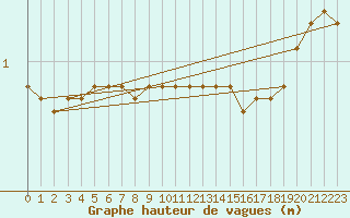 Courbe de la hauteur des vagues pour la bouée 62165