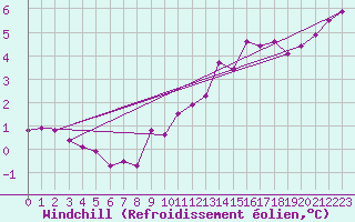 Courbe du refroidissement olien pour Manston (UK)