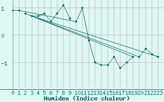 Courbe de l'humidex pour Feldberg-Schwarzwald (All)