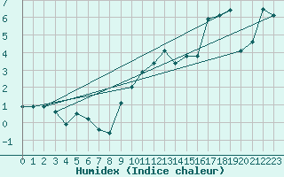 Courbe de l'humidex pour Ble - Binningen (Sw)