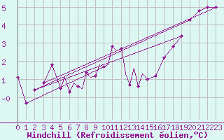 Courbe du refroidissement olien pour Diepholz