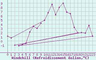 Courbe du refroidissement olien pour Schauenburg-Elgershausen