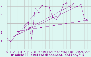 Courbe du refroidissement olien pour Reipa