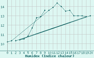 Courbe de l'humidex pour Dimitrovgrad