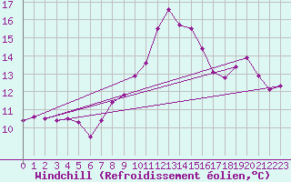 Courbe du refroidissement olien pour Bad Marienberg