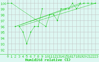 Courbe de l'humidit relative pour Disentis