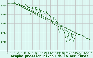 Courbe de la pression atmosphrique pour Rost Flyplass