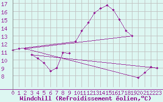 Courbe du refroidissement olien pour Weihenstephan