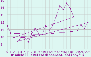 Courbe du refroidissement olien pour Gaddede A