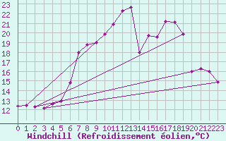 Courbe du refroidissement olien pour Schauenburg-Elgershausen