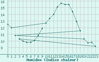 Courbe de l'humidex pour Holzkirchen