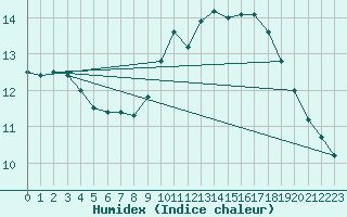 Courbe de l'humidex pour Roissy (95)