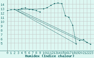 Courbe de l'humidex pour Chailles (41)