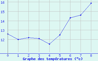 Courbe de tempratures pour Brilon-Thuelen