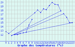 Courbe de tempratures pour Apelsvoll