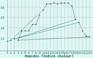 Courbe de l'humidex pour Anglars St-Flix(12)