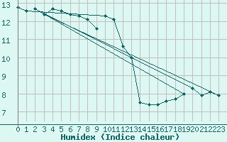 Courbe de l'humidex pour Wijk Aan Zee Aws